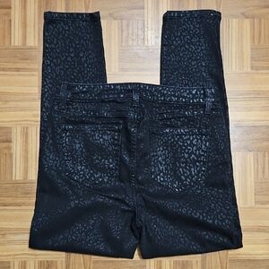 NINE WEST black leopard print jeans